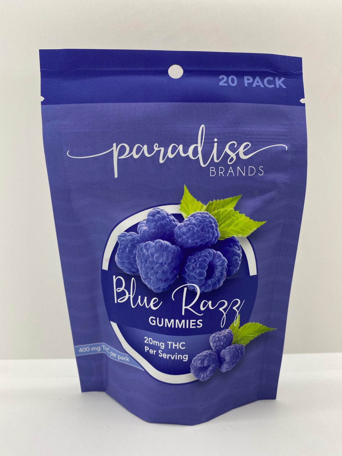 20 Pack Gummies 400 mg THC Blue Razz Okie Express